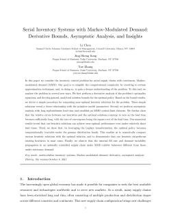 Serial Inventory Systems with Markov