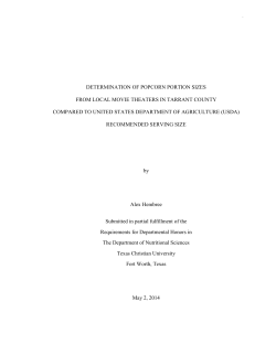 i DETERMINATION OF POPCORN PORTION SIZES FROM LOCAL