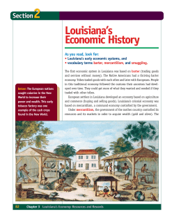 Louisiana`s Economic History Louisiana`s Economic History