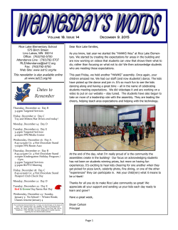 Dates to Remember - Centennial Schools