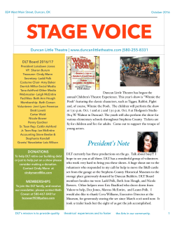 Oct 2016 Stage Voice - Duncan Little Theatre