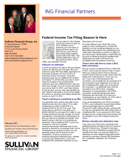 Federal Income Tax Filing Season Is Here
