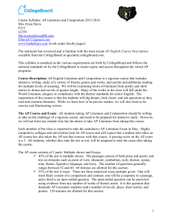 Course Syllabus: AP Literature and Composition
