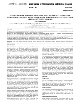a cross sectional survey on knowledge, attitude and practice of staff