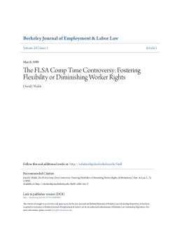 The FLSA Comp Time Controversy