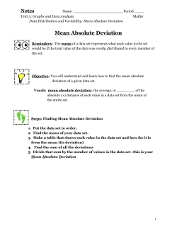 Mean Absolute Deviation Notes