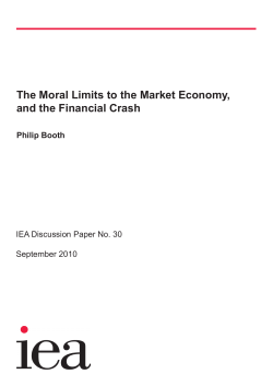 The Moral Limits to the Market Economy, and the Financial Crash