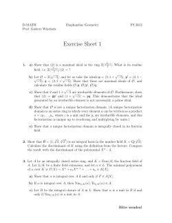 Exercise Sheet 1 - D-MATH