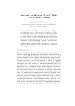 Automatic Identification of Music Works through Audio