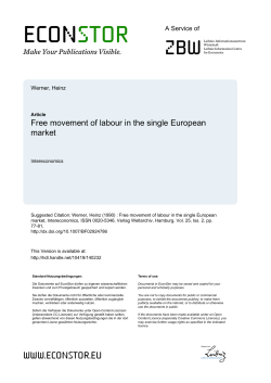 Free movement of labour in the single European market
