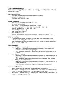 7.2 Multiplying Polynomials