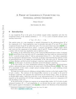 A Proof of Looijenga`s Conjecture via Integral
