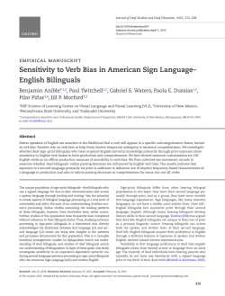 Sensitivity to Verb Bias in American Sign
