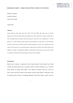 Spending Time Together: Changes in Joint Activities of