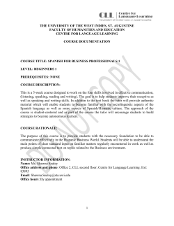 Spanish for Business Professionals 1 - UWI St. Augustine