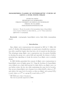 ISOMORPHISM CLASSES OF HYPERELLIPTIC CURVES OF