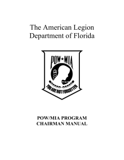 POW – MIA Manual - Florida American Legion