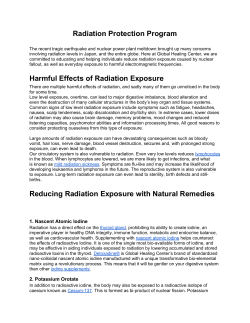 Radiation Protection Program Harmful Effects of Radiation Exposure