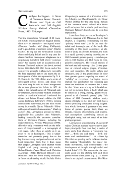 Review of Carolyne Larrington, _A Store of Common