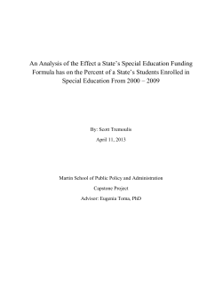 An Analysis of the Effect a State`s Special Education Funding