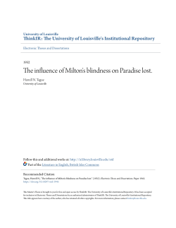 The influence of Milton`s blindness on Paradise lost.