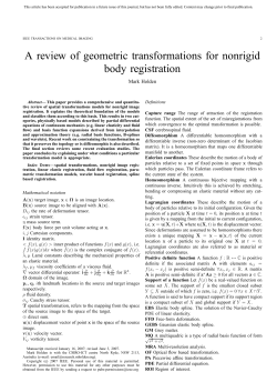 A review of geometric transformations for nonrigid body registration