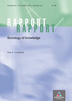 sociology of knowledge &ndash; a paradigme or merely a