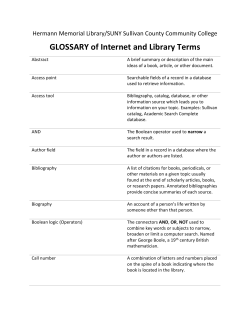 GLOSSARY of Internet and Library Terms