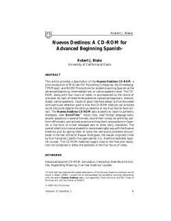 Nuevos Destinos: A CD-ROM for Advanced Beginning Spanish*