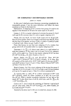 ON COMPLETELY DECOMPOSABLE GROUPS = (Hr\Go)@Hi>oHx.