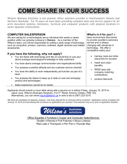 computer service technician - Wilson`s Business Solutions