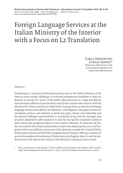Foreign Language Services at the Italian Ministry of the