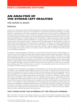 AN ANALYSIS OF THE SYRIAN LEFT REALITIES