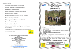 Healthy Footsteps Prog Jan - Mar 2013