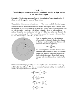 Moments of Inertia: Examples