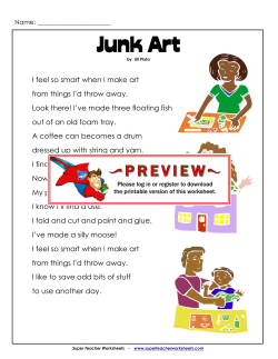Junk Art (Poem) - Super Teacher Worksheets