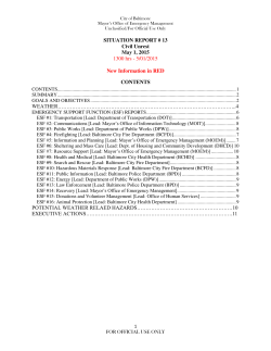 SITUATION REPORT # 13 Civil Unrest May 1