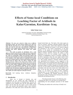 Effects of Some local Conditions on Leaching Factor of Aridisols in