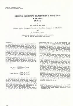 ELEMENTAL AND ISOTOPIC COMPOSITON OF O2 AND N2