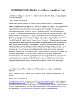 POSTER PRESENTATIONS - Society For Range Management