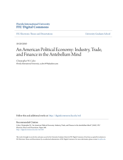 Industry, Trade, and Finance in the Antebellum Mind