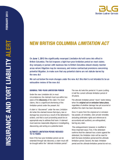 New British Columbia Limitation Act