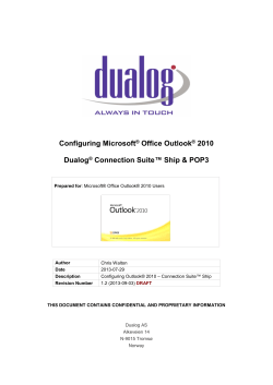 Dualog Configuration Guide