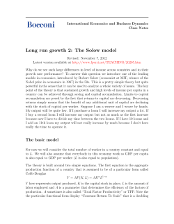 Long run growth 2: The Solow model