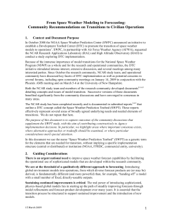 Community Recommendations on Transitions to Civilian Operations