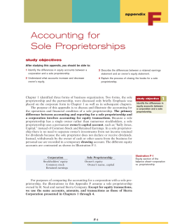 Accounting for Sole Proprietorships