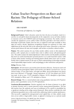 Cuban Teacher Perspectives on Race and Racism