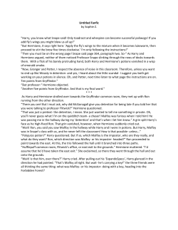 Untitled Fanfic by Sophie Z. "Harry, you know what Snape said! Only