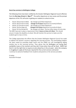 Karori bus services to Wellington College: The following times have
