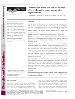 Corridors for aliens but not for natives: effects of marine urban
